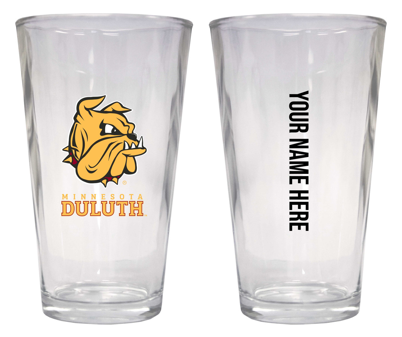 Personalized Customizable Minnesota Duluth Bulldogs Pint Glass Custom Name