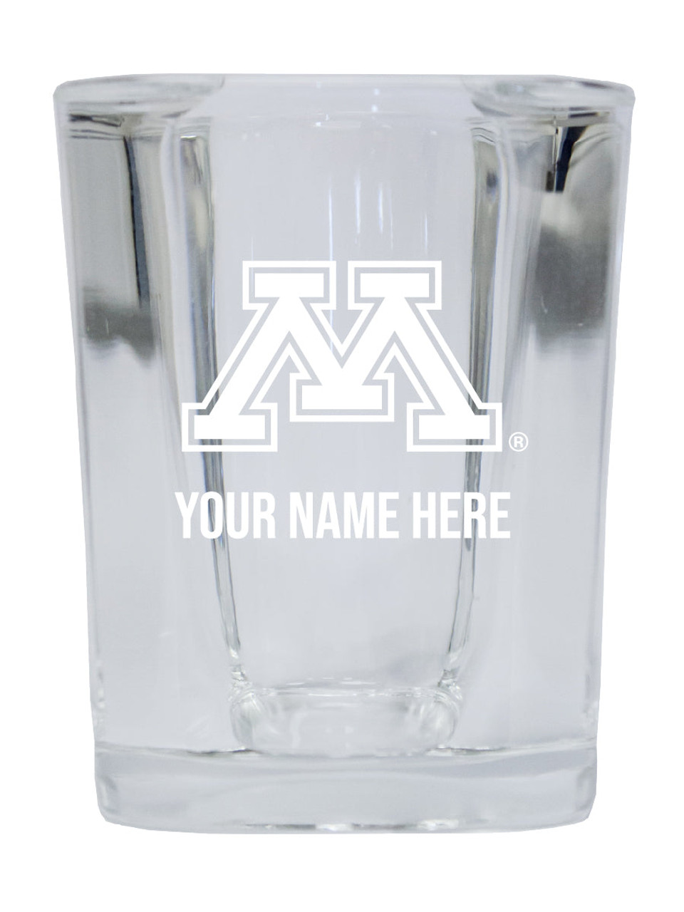 Personalized Customizable Minnesota Gophers Etched Stemless Shot Glass 2 oz With Custom Name