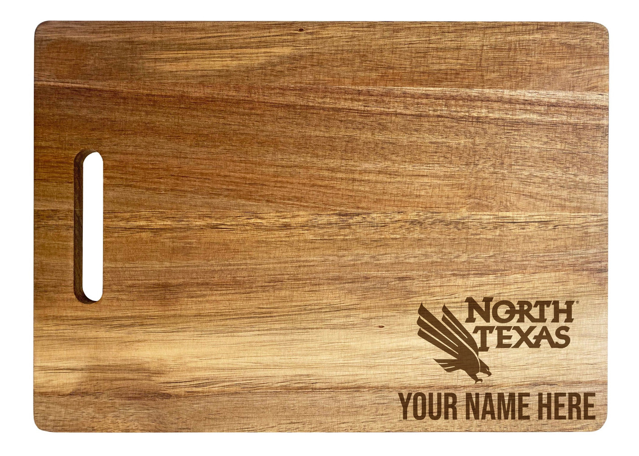 North Texas Custom Engraved Wooden Cutting Board 10" x 14" Acacia Wood