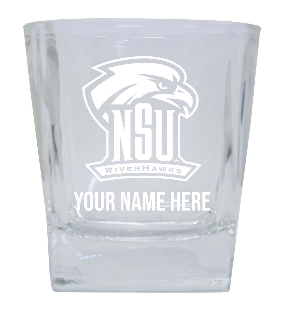 Northeastern State University Riverhawks Custom College Etched Alumni 8oz Glass Tumbler 2 Pack