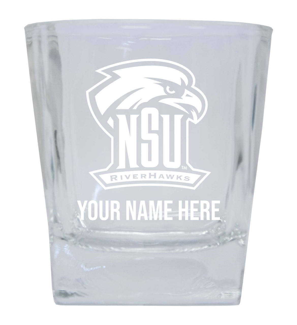 Northeastern State University Riverhawks Custom College Etched Alumni 8oz Glass Tumbler