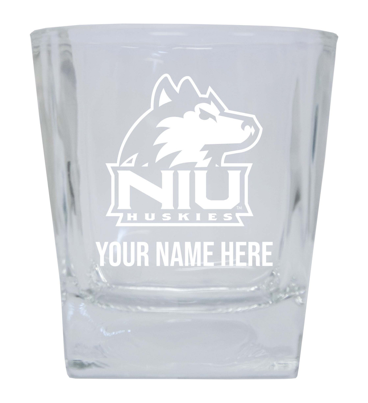 Northern Illinois Huskies Custom College Etched Alumni 8oz Glass Tumbler 2 Pack