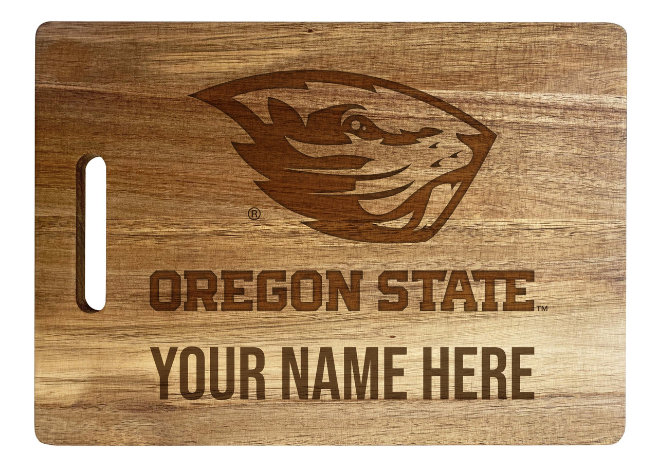 Oregon State Beavers Custom Engraved Wooden Cutting Board 10" x 14" Acacia Wood