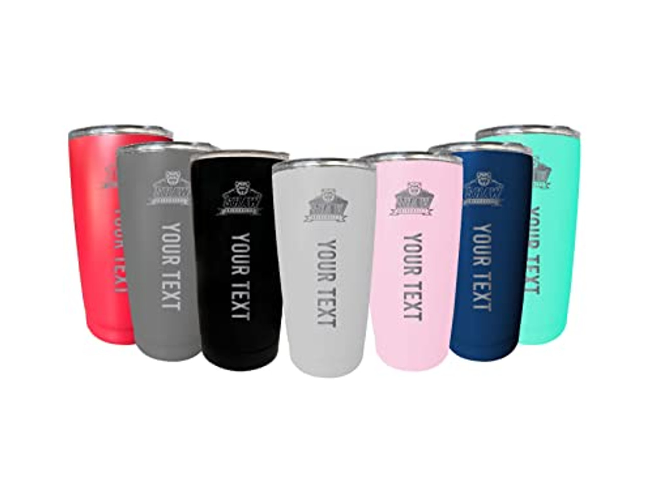 Collegiate Custom Personalized Shaw University Bears 16 oz Etched Insulated Stainless Steel Tumbler with Engraved Name Choice of Color