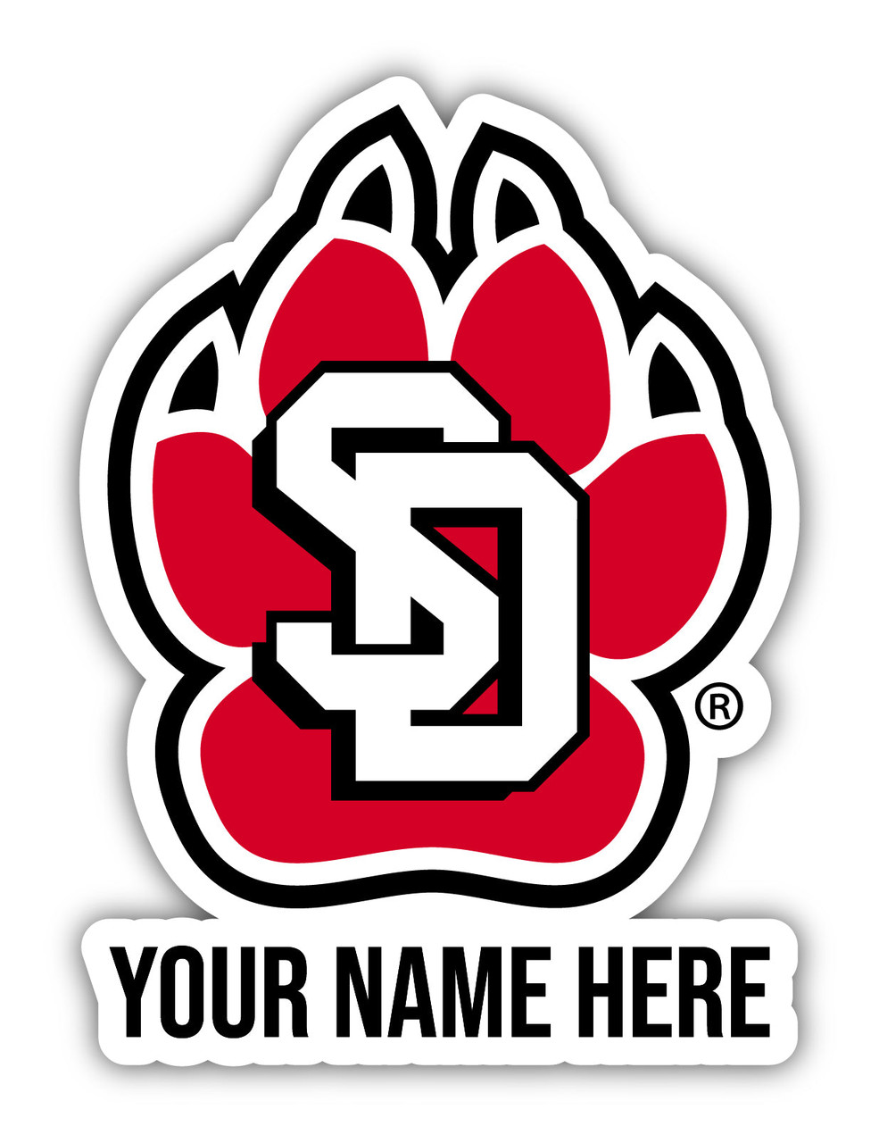 Personalized Customizable South Dakota Coyotes Vinyl Decal Sticker Custom Name