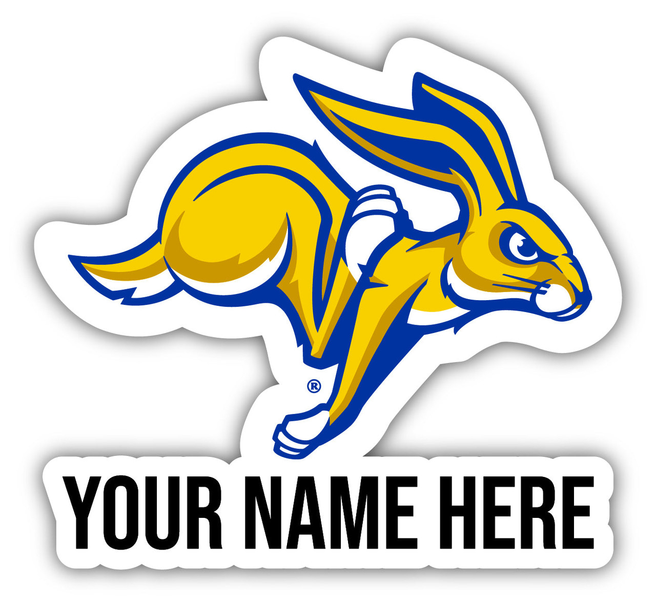 Personalized Customizable South Dakota State Jackrabbits Vinyl Decal Sticker Custom Name