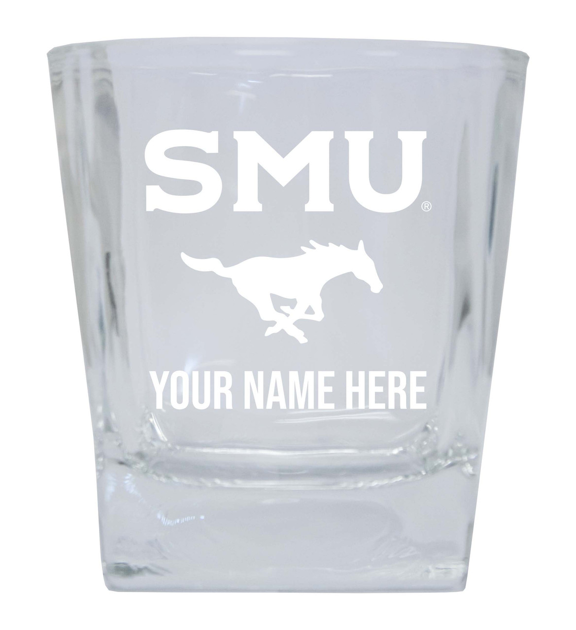 Southern Methodist University Custom College Etched Alumni 8oz Glass Tumbler 2 Pack