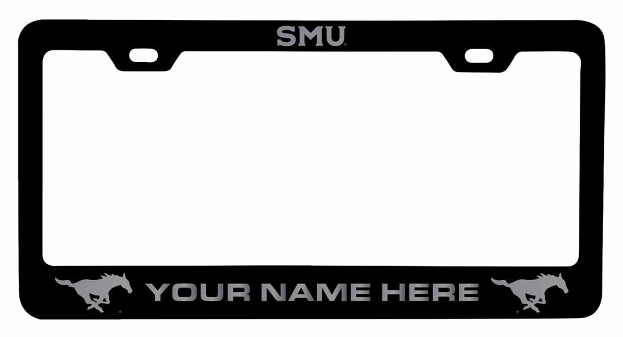 Collegiate Custom Southern Methodist University Metal License Plate Frame with Engraved Name