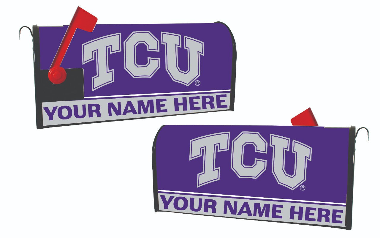 Personalized Customizable Texas Christian University Mailbox Cover Design Custom Name