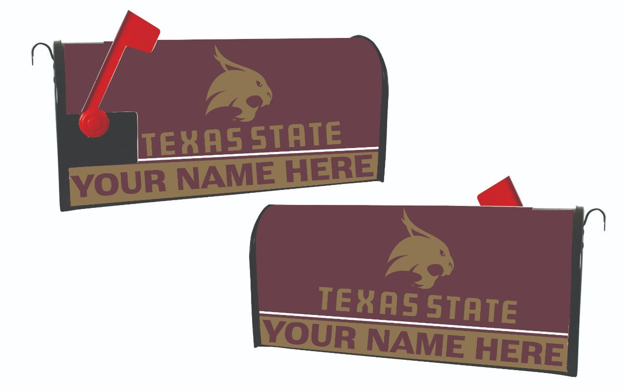 Personalized Customizable Texas State Bobcats Mailbox Cover Design Custom Name