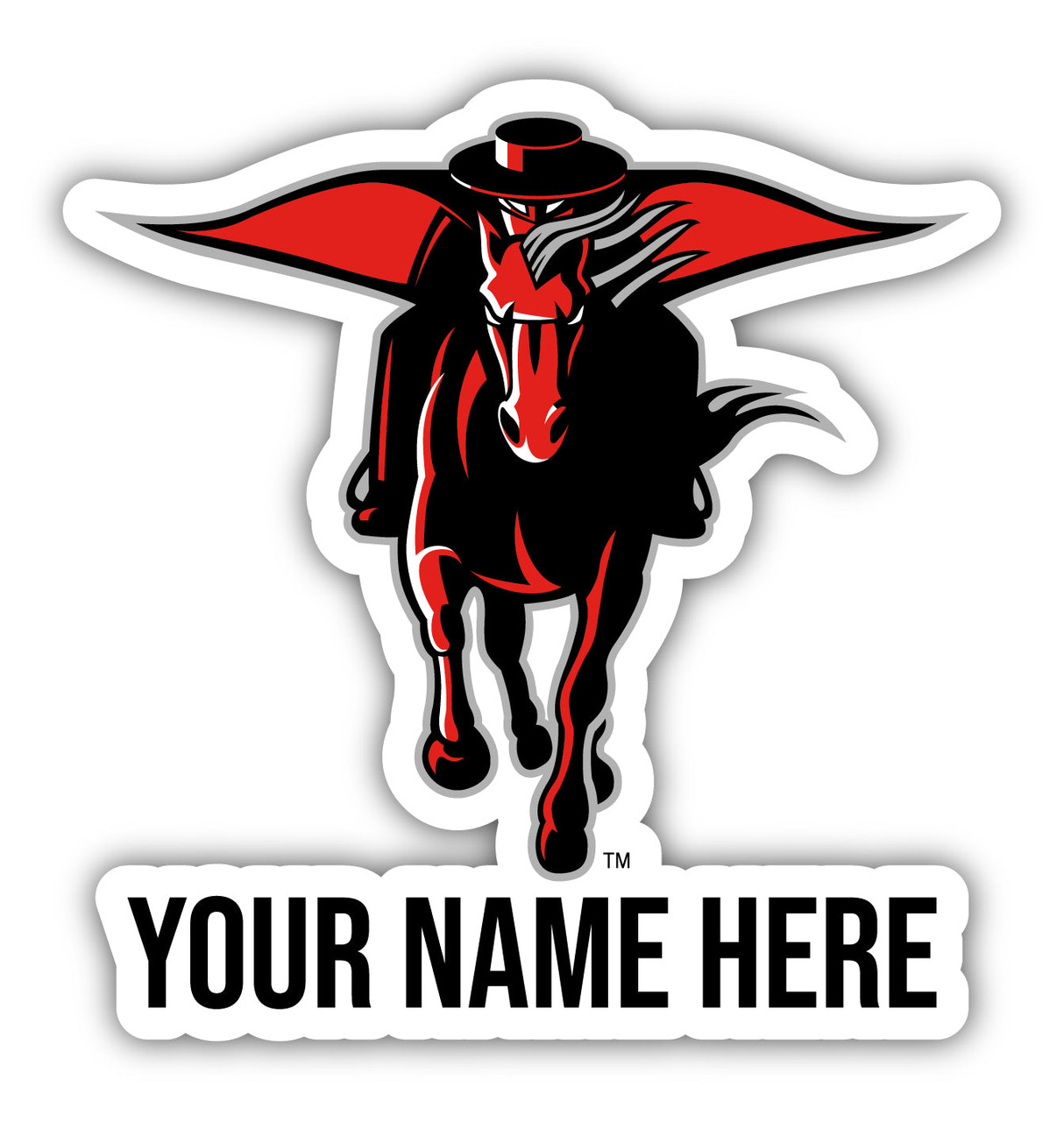 Personalized Customizable Texas Tech Red Raiders Vinyl Decal Sticker Custom Name