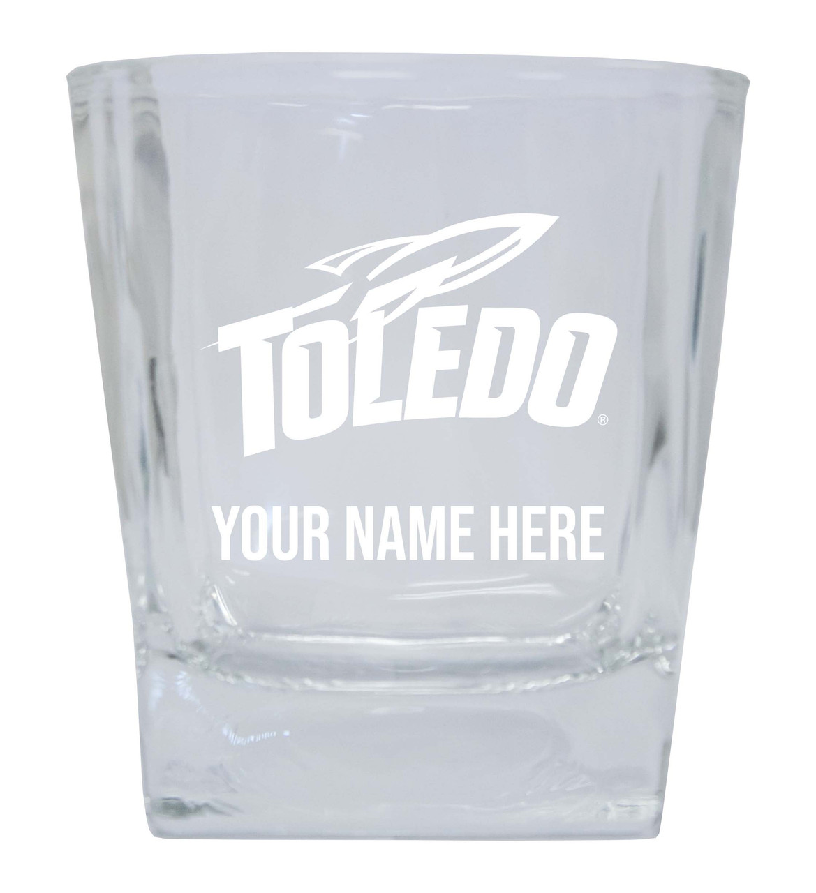 Toledo Rockets Custom College Etched Alumni 8oz Glass Tumbler