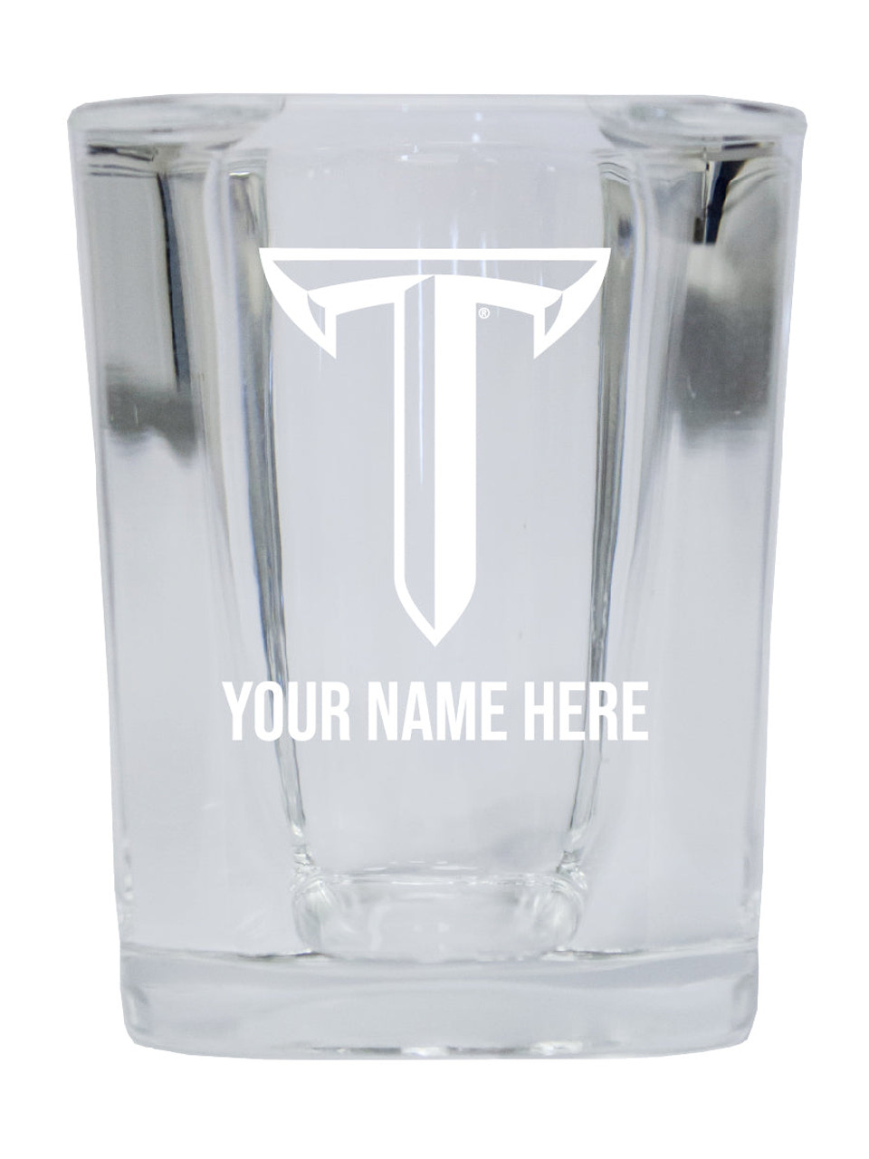 Personalized Customizable Troy University Etched Stemless Shot Glass 2 oz With Custom Name