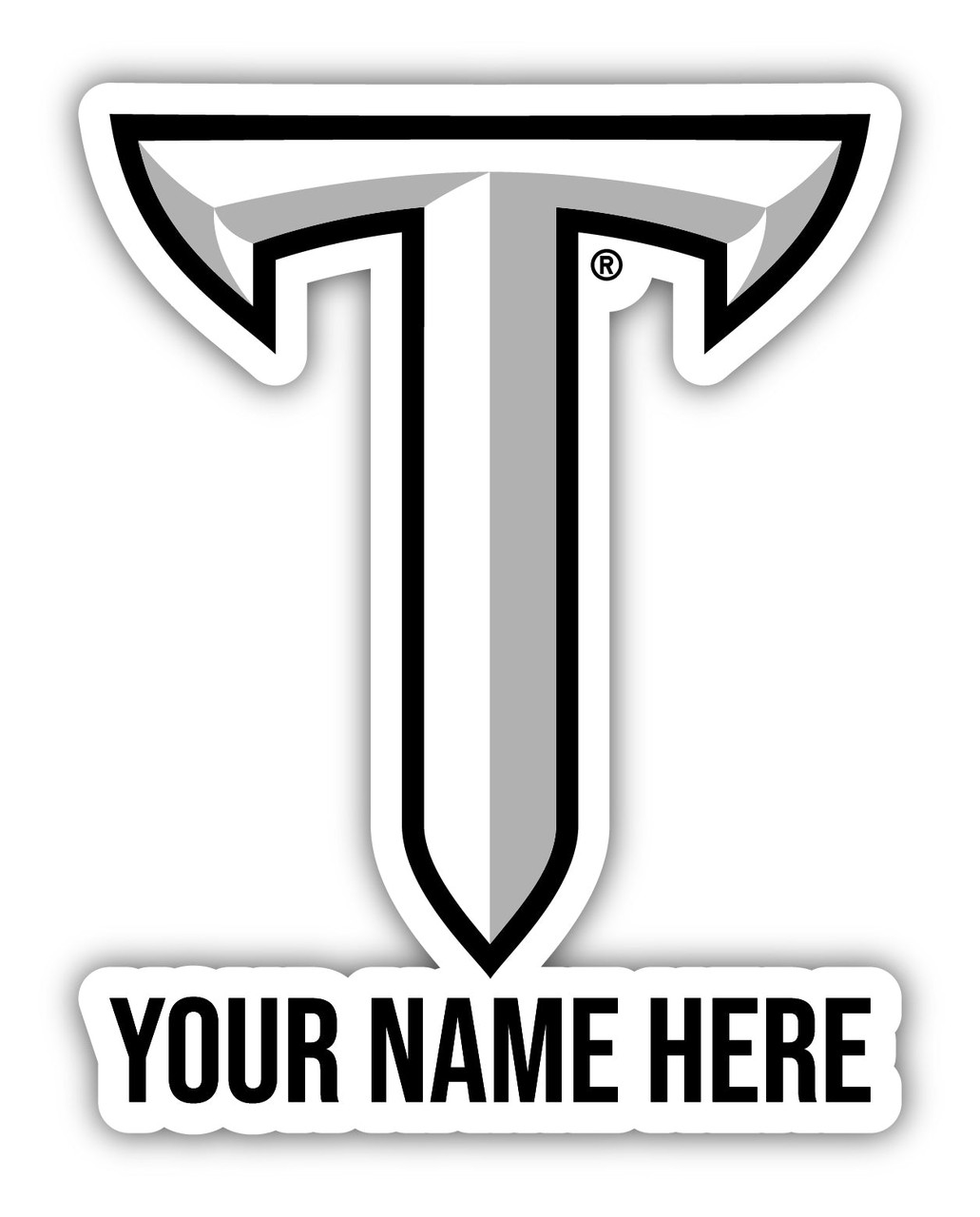 Personalized Customizable Troy University Vinyl Decal Sticker Custom Name