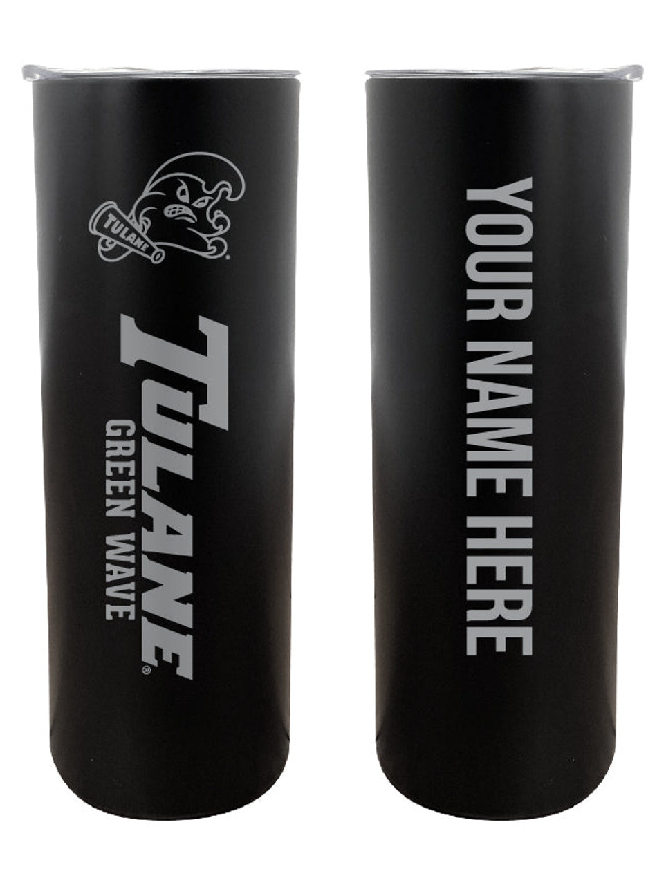 Tulane University Green Wave 20 oz Customizable Insulated Stainless Steel Skinny Tumbler