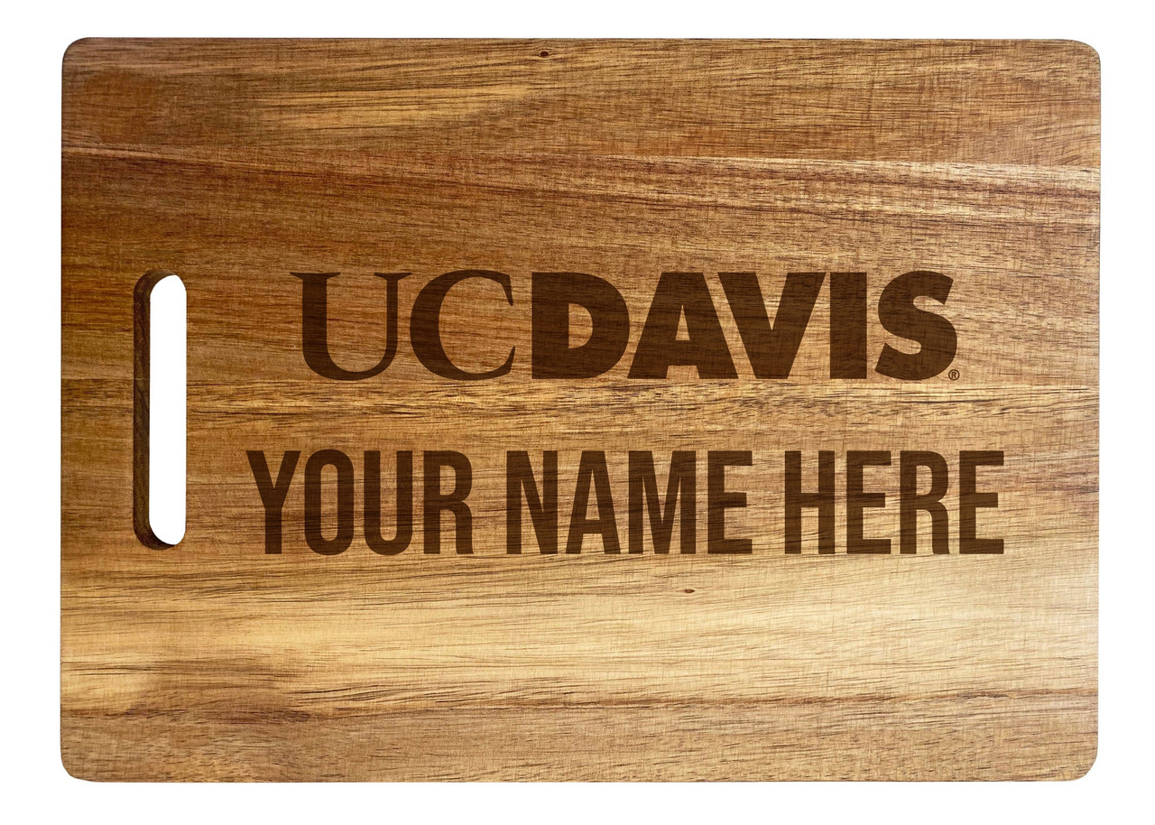 UC Davis Aggies Custom Engraved Wooden Cutting Board 10" x 14" Acacia Wood