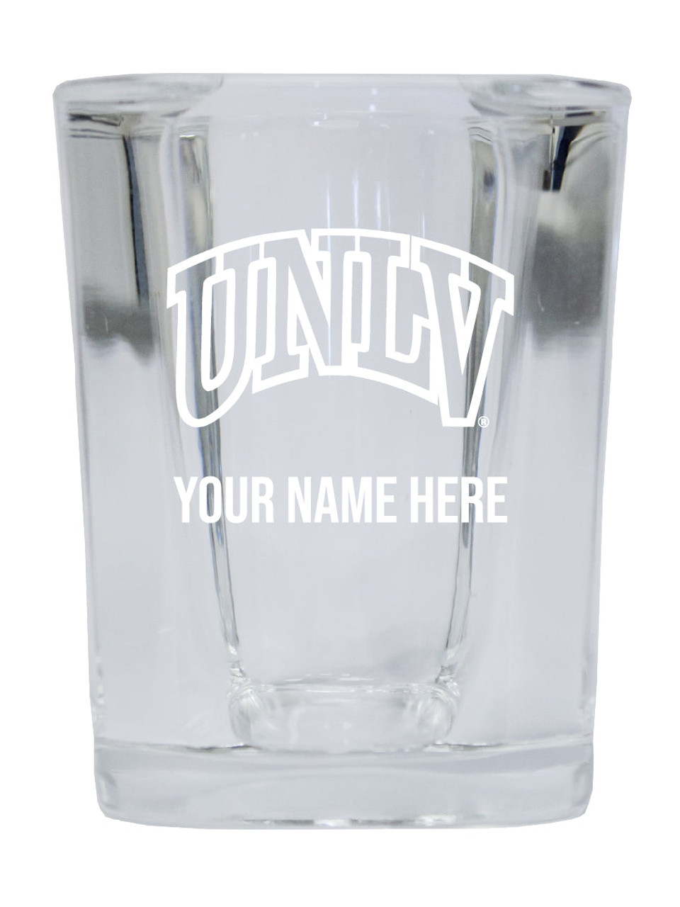 Personalized Customizable UNLV Rebels Etched Stemless Shot Glass 2 oz With Custom Name