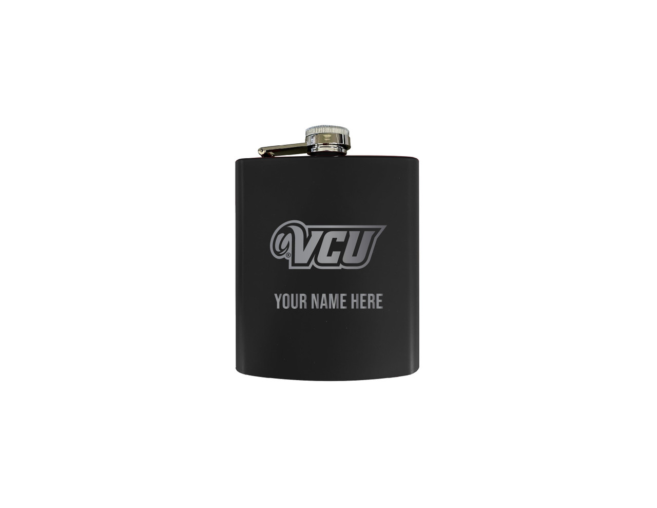 Personalized Customizable Virginia Commonwealth Matte Finish Stainless Steel 7 oz Flask Personalized with Custom Text Choice of Color