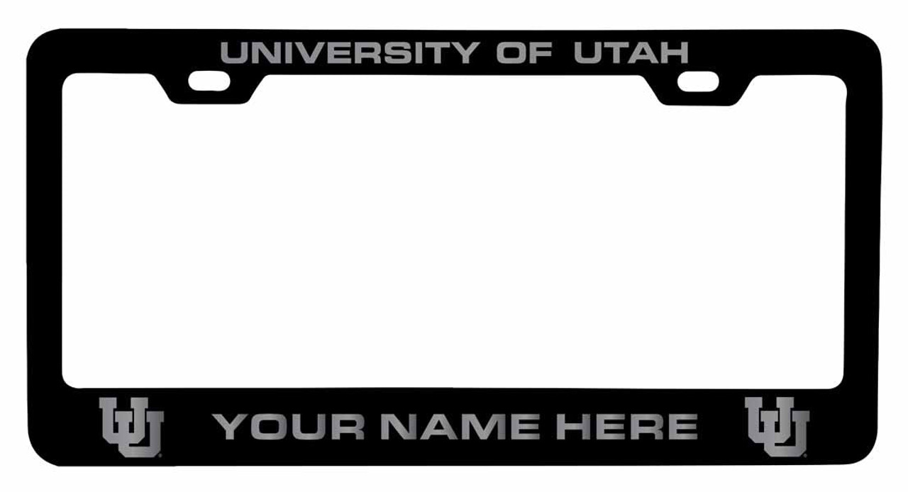 Collegiate Custom Utah Utes Metal License Plate Frame with Engraved Name