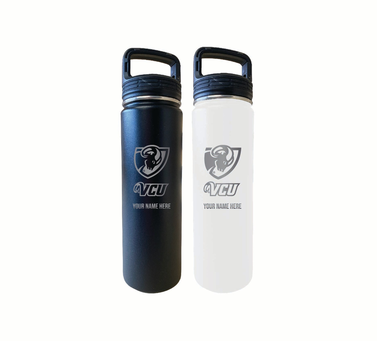 Virginia Commonwealth Custom College Etched 32 oz Stainless Steel Water Bottle Tumbler "Personalized with Name"