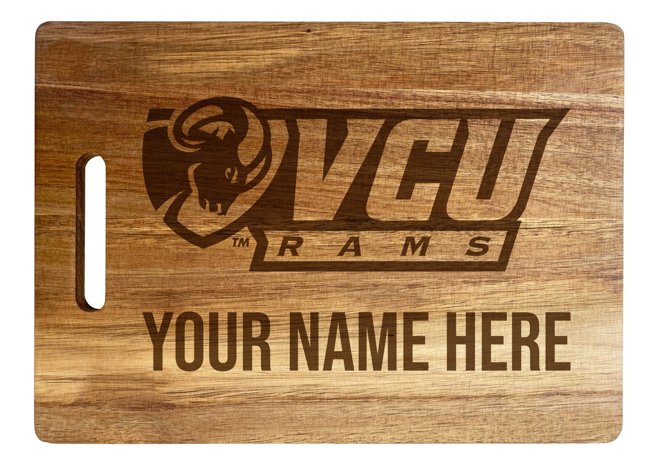 Virginia Commonwealth Custom Engraved Wooden Cutting Board 10" x 14" Acacia Wood