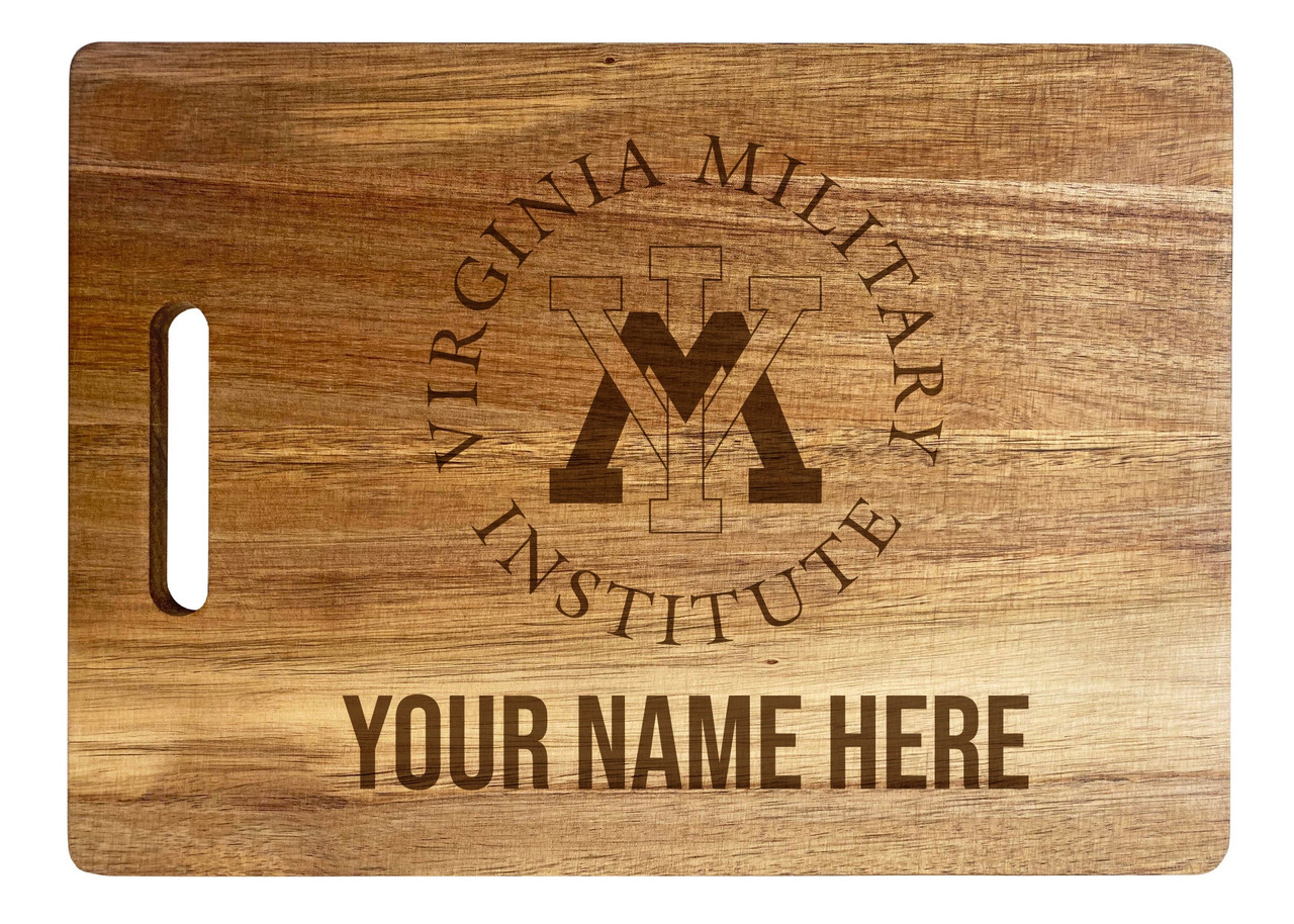 VMI Keydets Custom Engraved Wooden Cutting Board 10" x 14" Acacia Wood