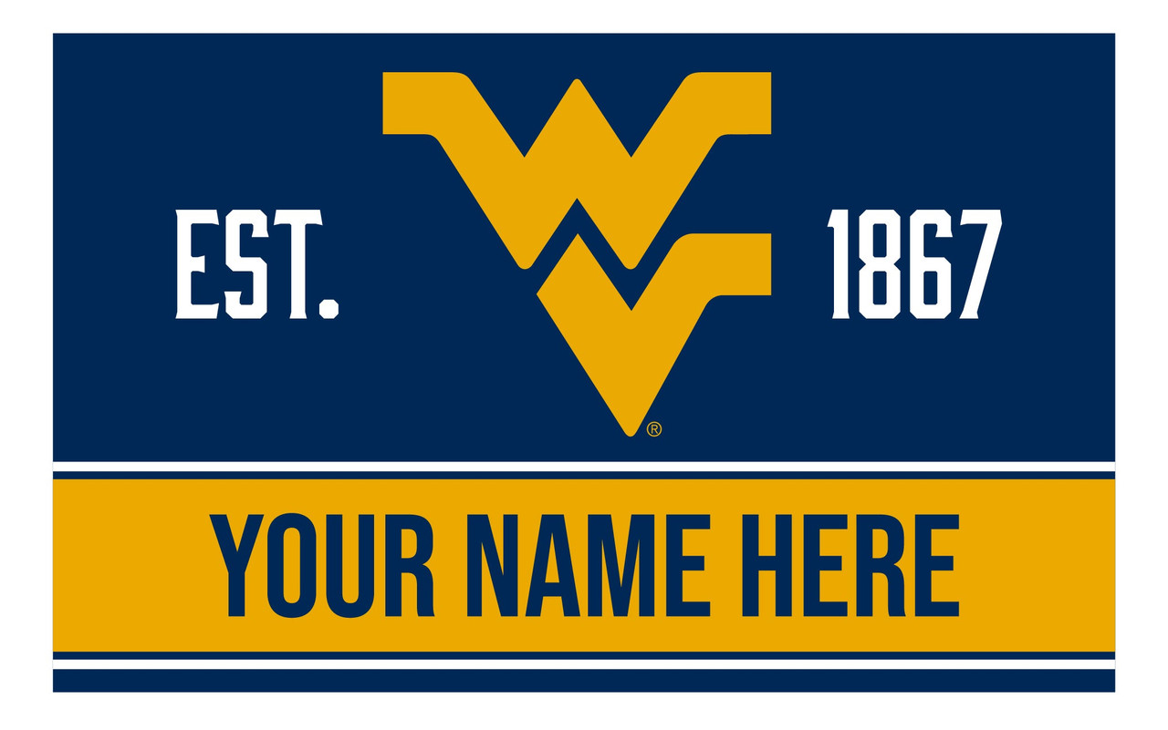 Personalized Customizable West Virginia Mountaineers Wood Sign with Frame Custom Name