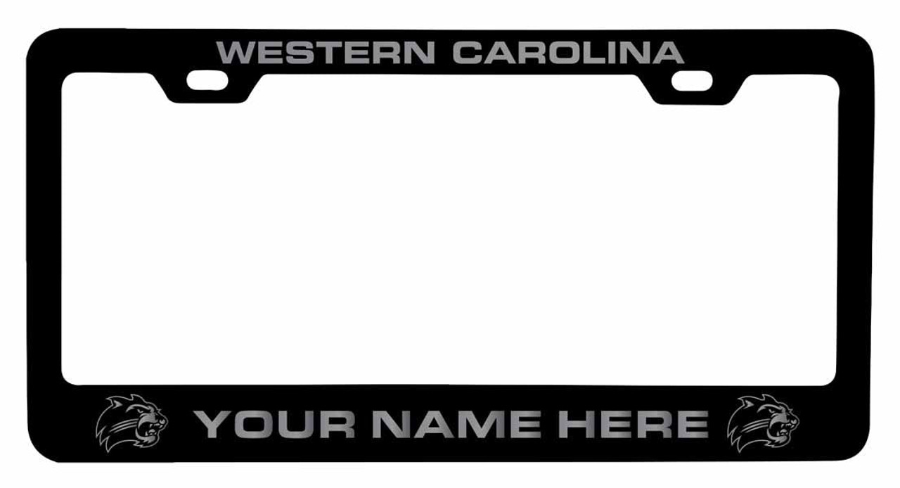 Collegiate Custom Western Carolina University Metal License Plate Frame with Engraved Name