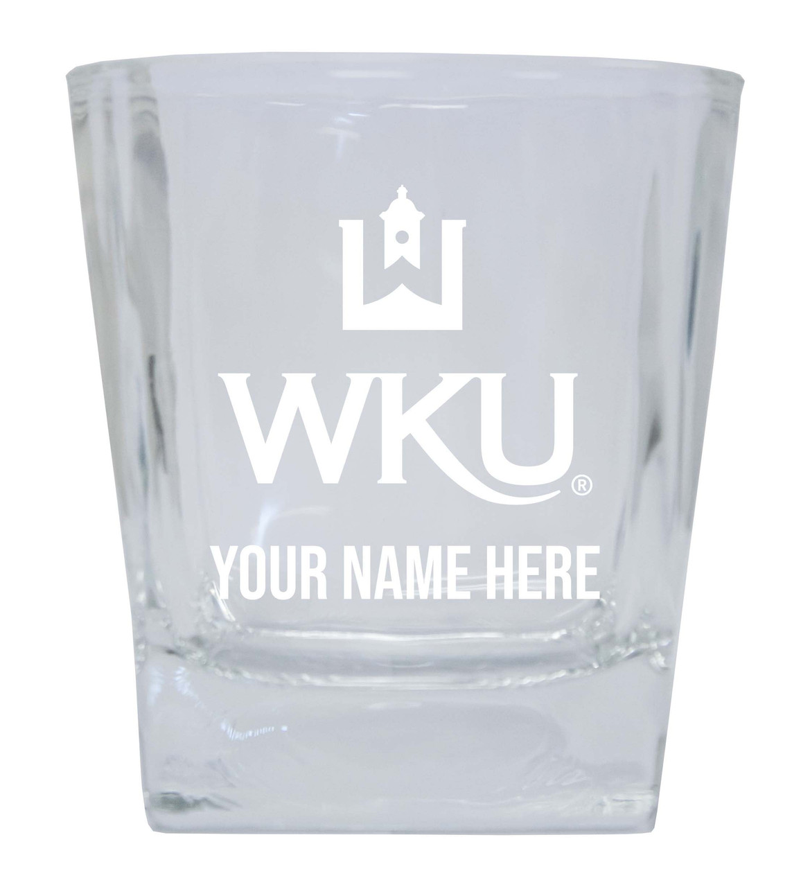 Western Kentucky Hilltoppers Custom College Etched Alumni 8oz Glass Tumbler 2 Pack