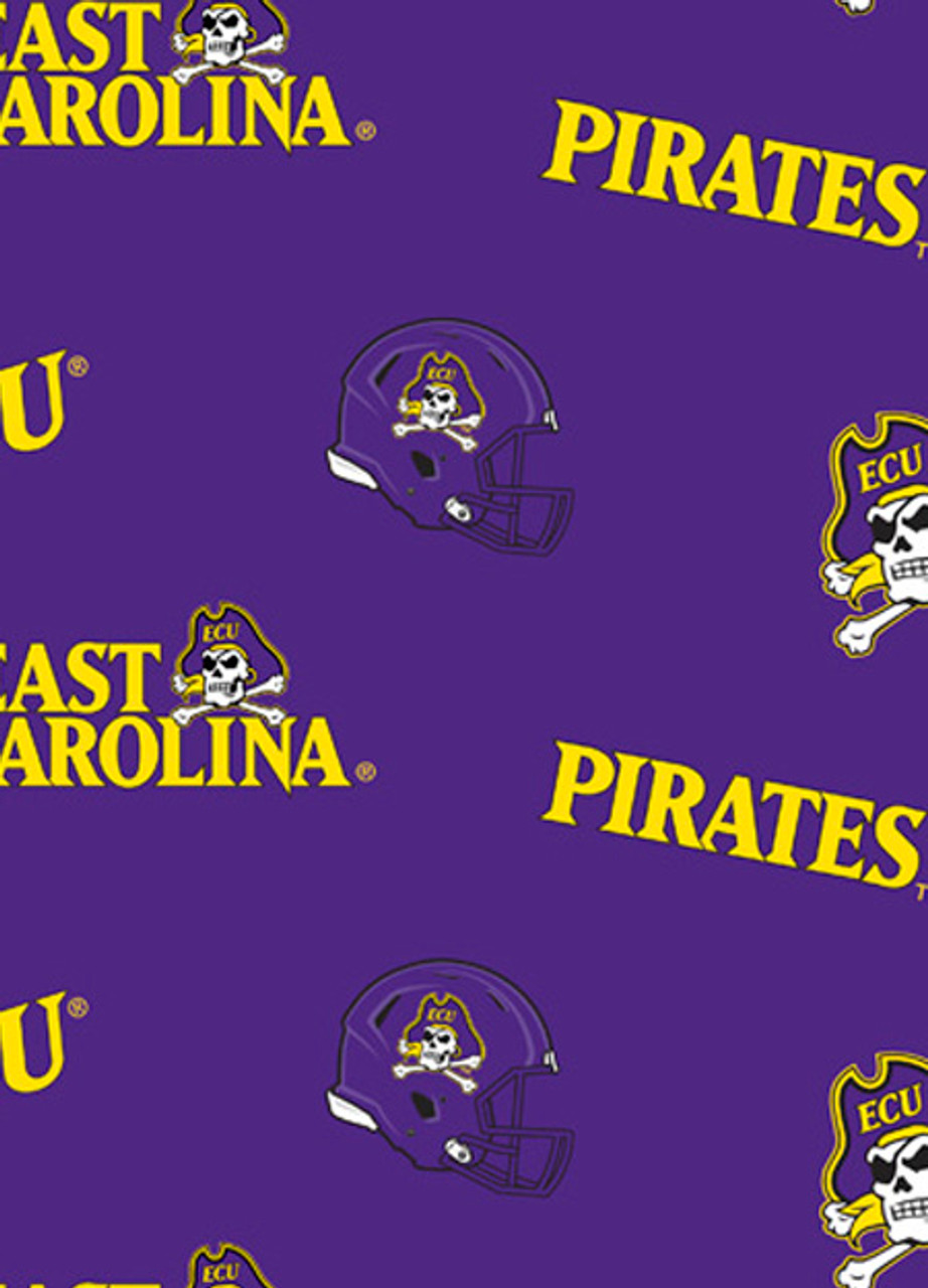 East Carolina University ECU Pirates All Over Fleece Fabric Remnants