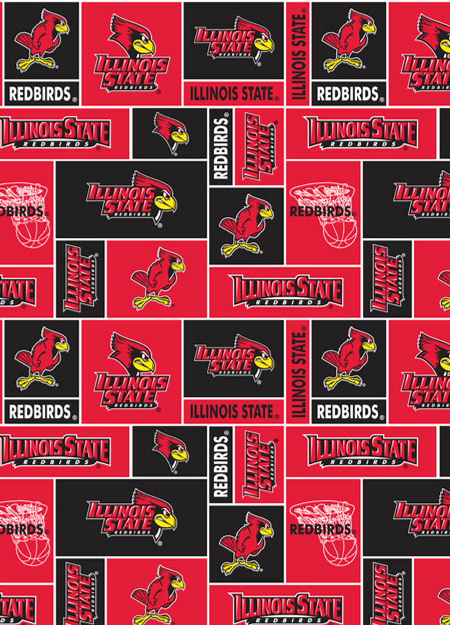 Illinois State University Redbirds Geometric Fleece Fabric Remnants