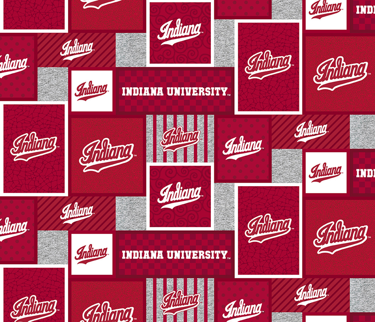 Indiana University Hoosiers College Patch Fleece Fabric Remnants