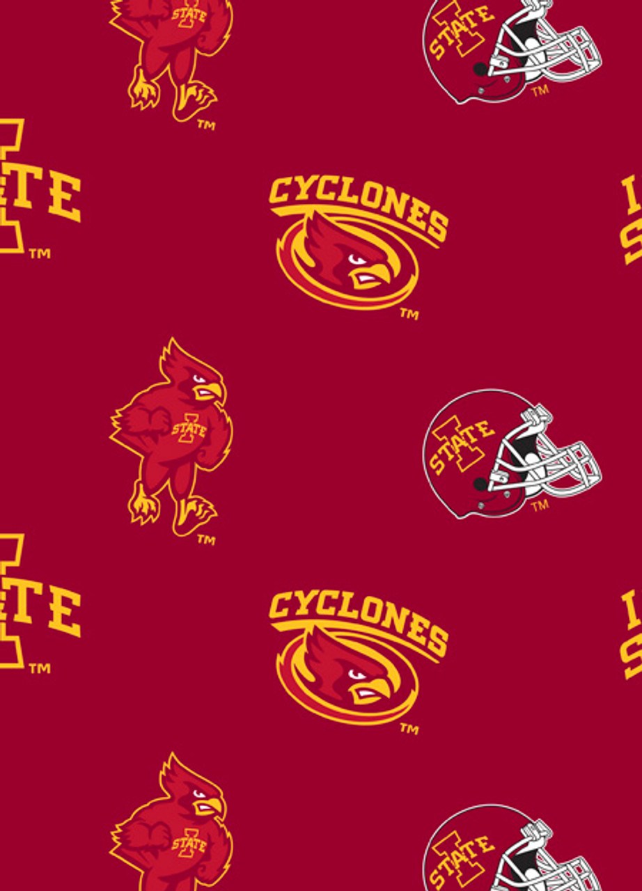 Iowa State University ISU Cyclones All Over Fleece Fabric Remnants