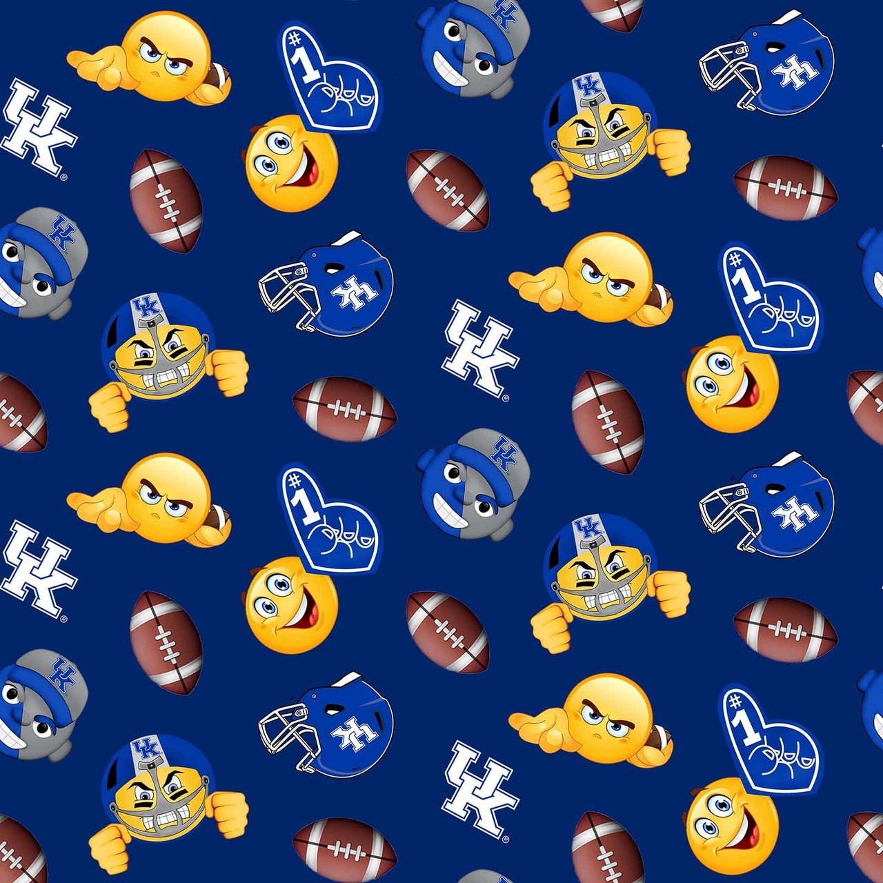 University of Kentucky Wildcats Emoji Fleece Fabric Remnants
