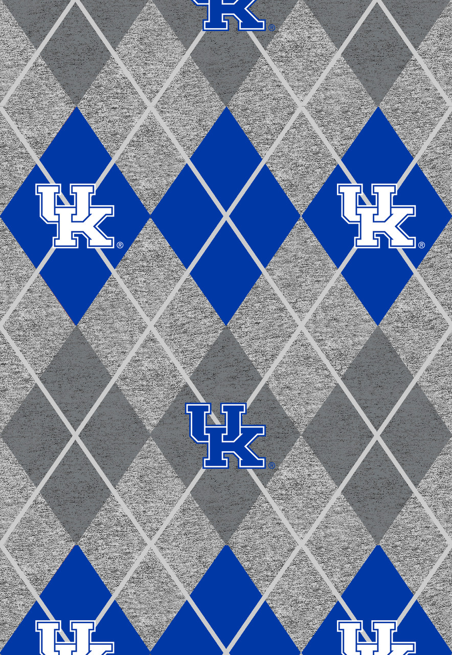 University of Kentucky Wildcats Heather Argyle Fleece Fabric Remnants