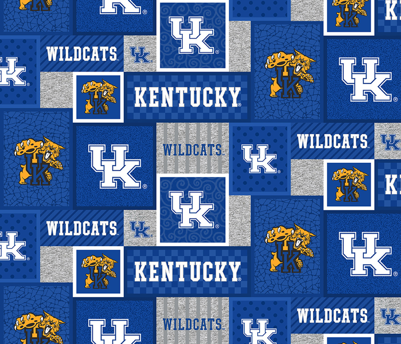 University of Kentucky Wildcats College Patch Fleece Fabric Remnants