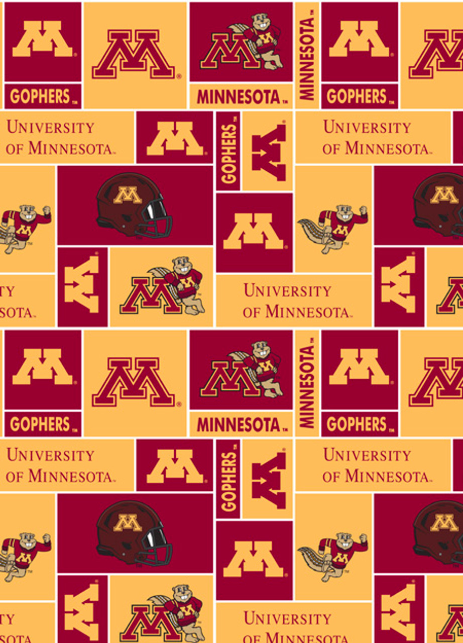 University of Minnesota Golden Gophers Geometric Fleece Fabric Remnants