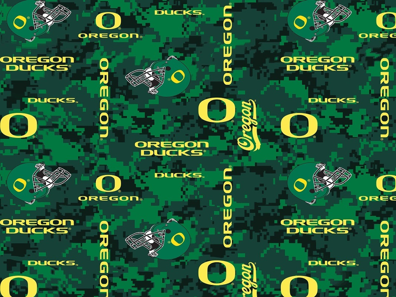 University of Oregon Ducks Digi Camo Fleece Fabric Remnants