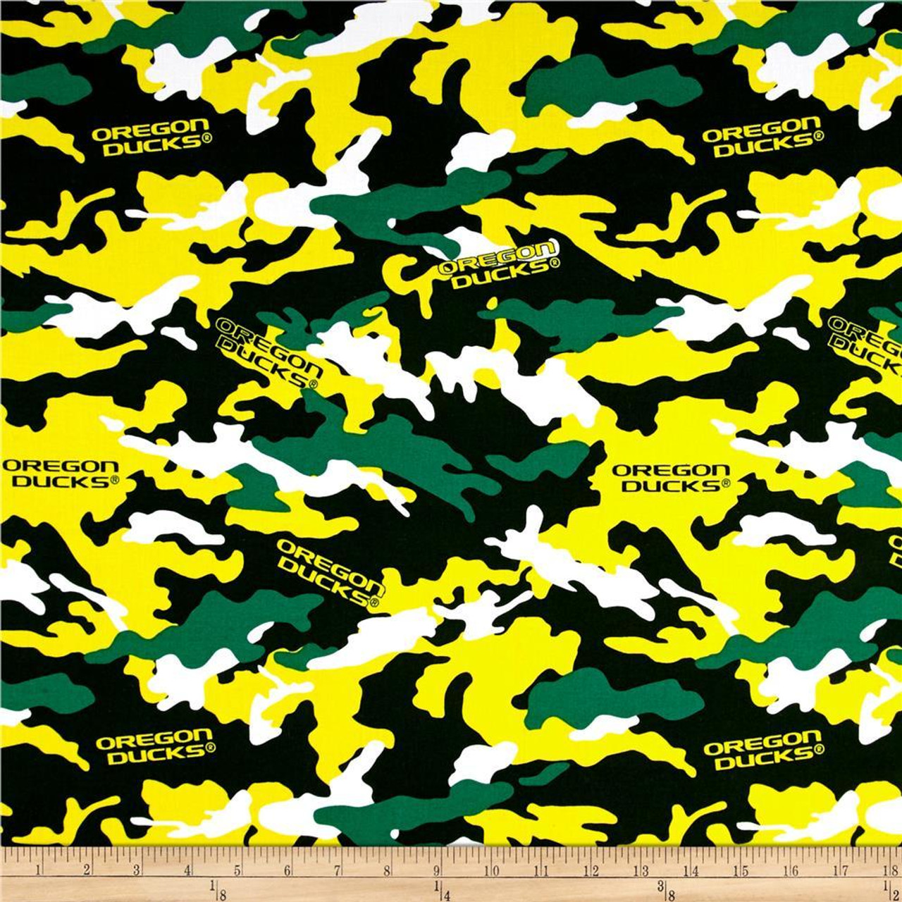 University of Oregon Ducks Camouflage Fleece Fabric Remnants