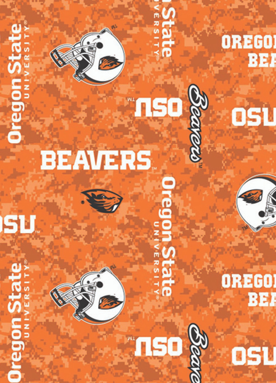 Oregon State University Beavers Digi Camo Fleece Fabric Remnants