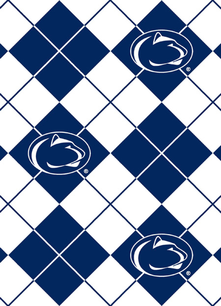 Penn State Nittany Lions Argyle Fleece Fabric Remnants