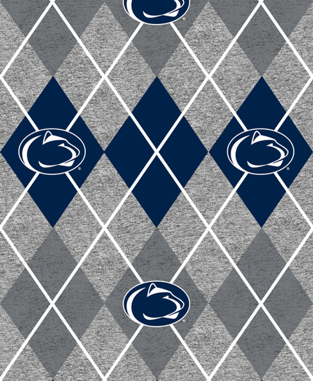Penn State Nittany Lions Heather Argyle Fleece Fabric Remnants