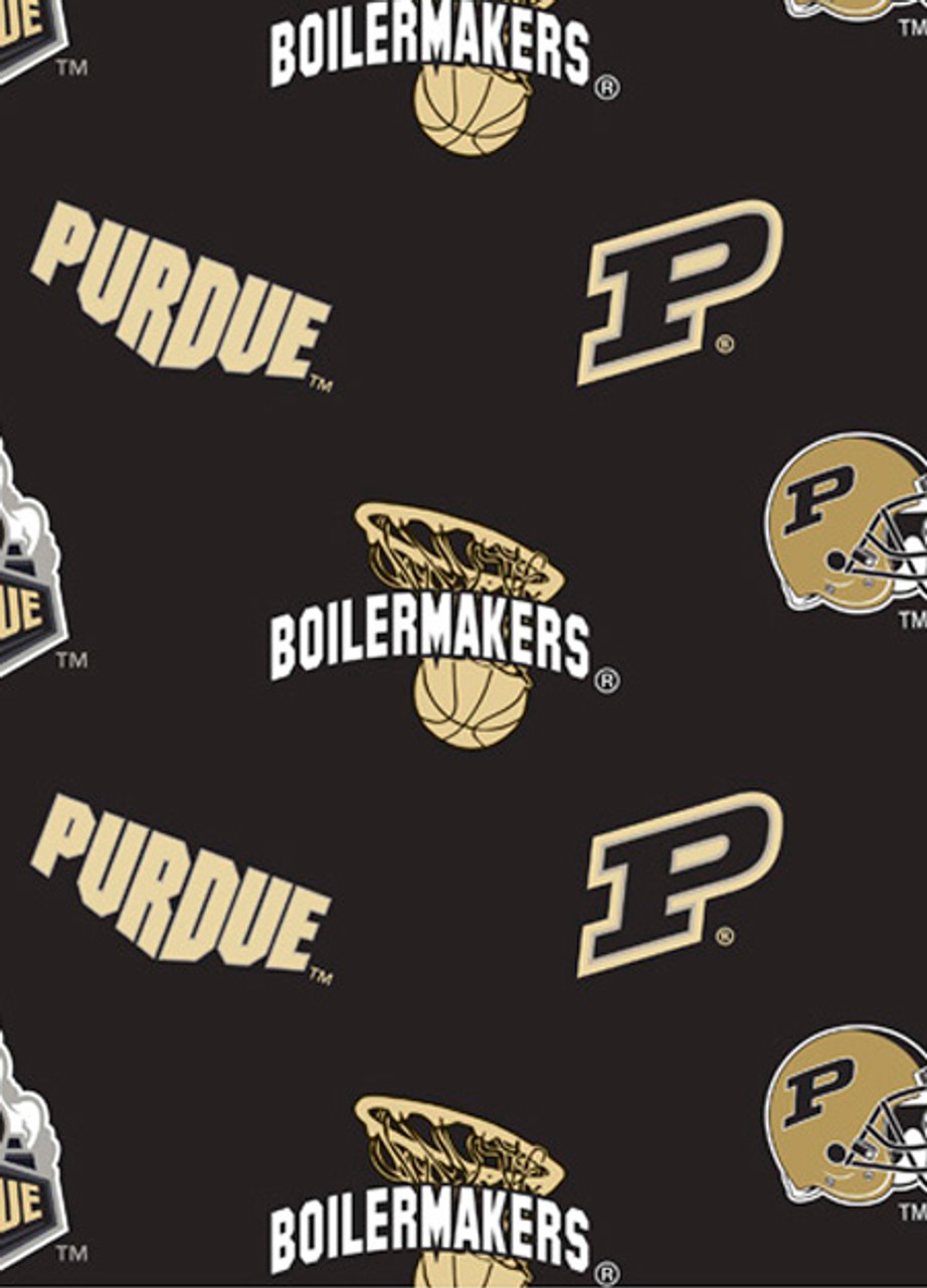 Purdue University Boilermakers All Over Fleece Fabric Remnants