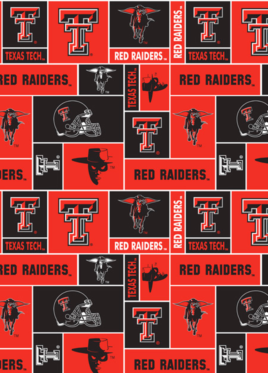 Texas Tech University Red Raiders Geometric Fleece Fabric Remnants