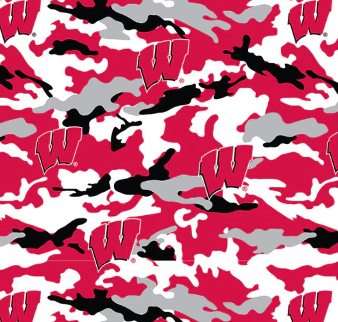 University of Wisconsin Badgers Camouflage Fleece Fabric Remnants