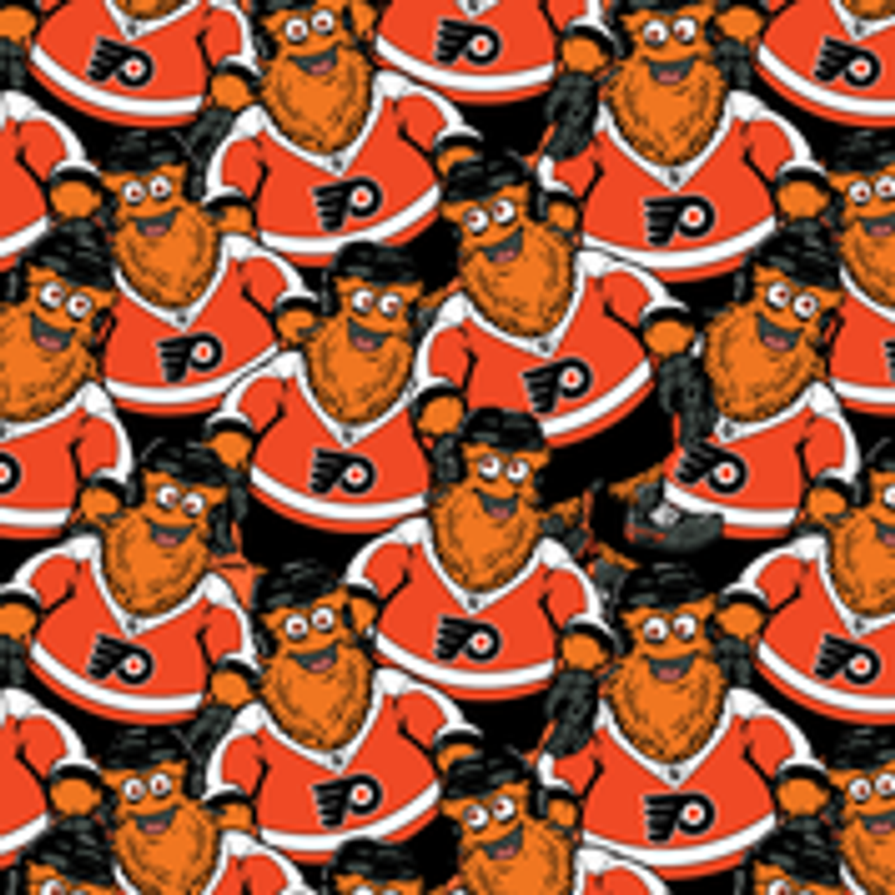 Philadelphia Flyers Gritty Mascot NHL Fleece Fabric Remnants