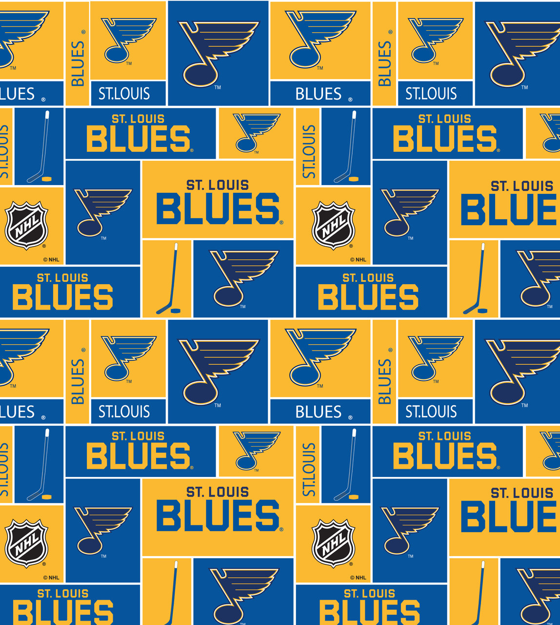 Saint Louis Blues Geometric NHL Fleece Fabric Remnants