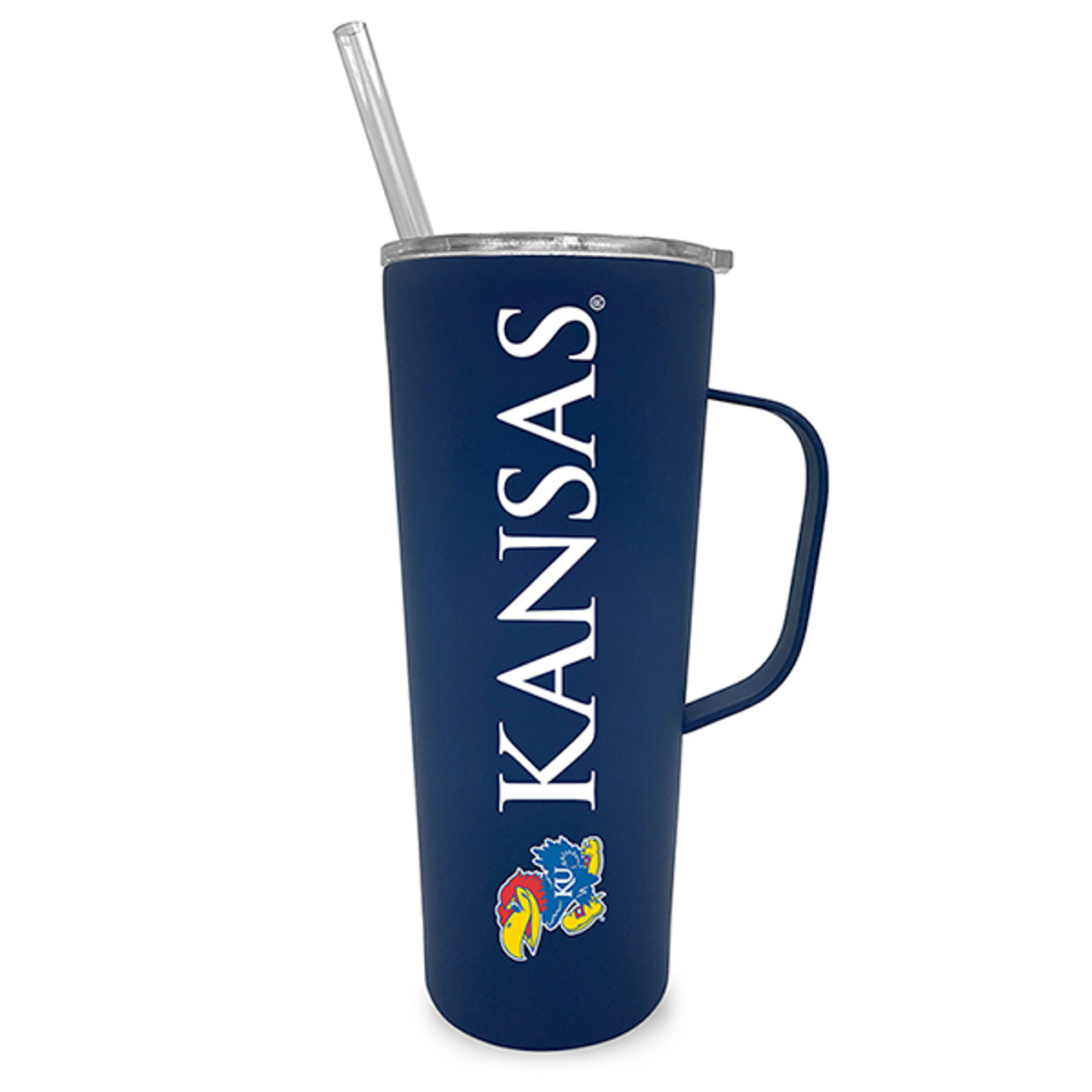 Kansas Jayhawks 20oz Stainless Steel Tumbler with Handle