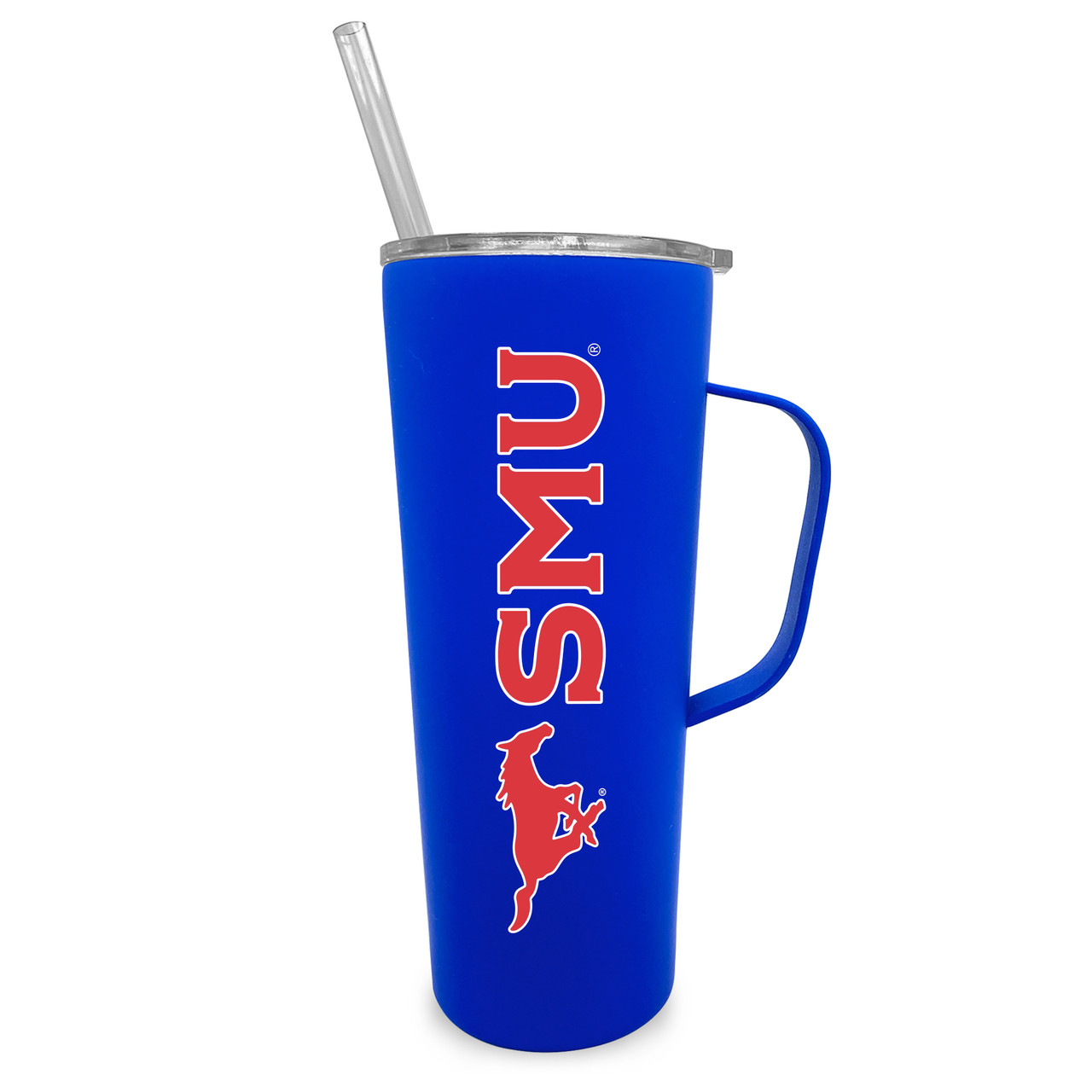 Southern Methodist Mustangs 20oz Stainless Steel Tumbler with Handle