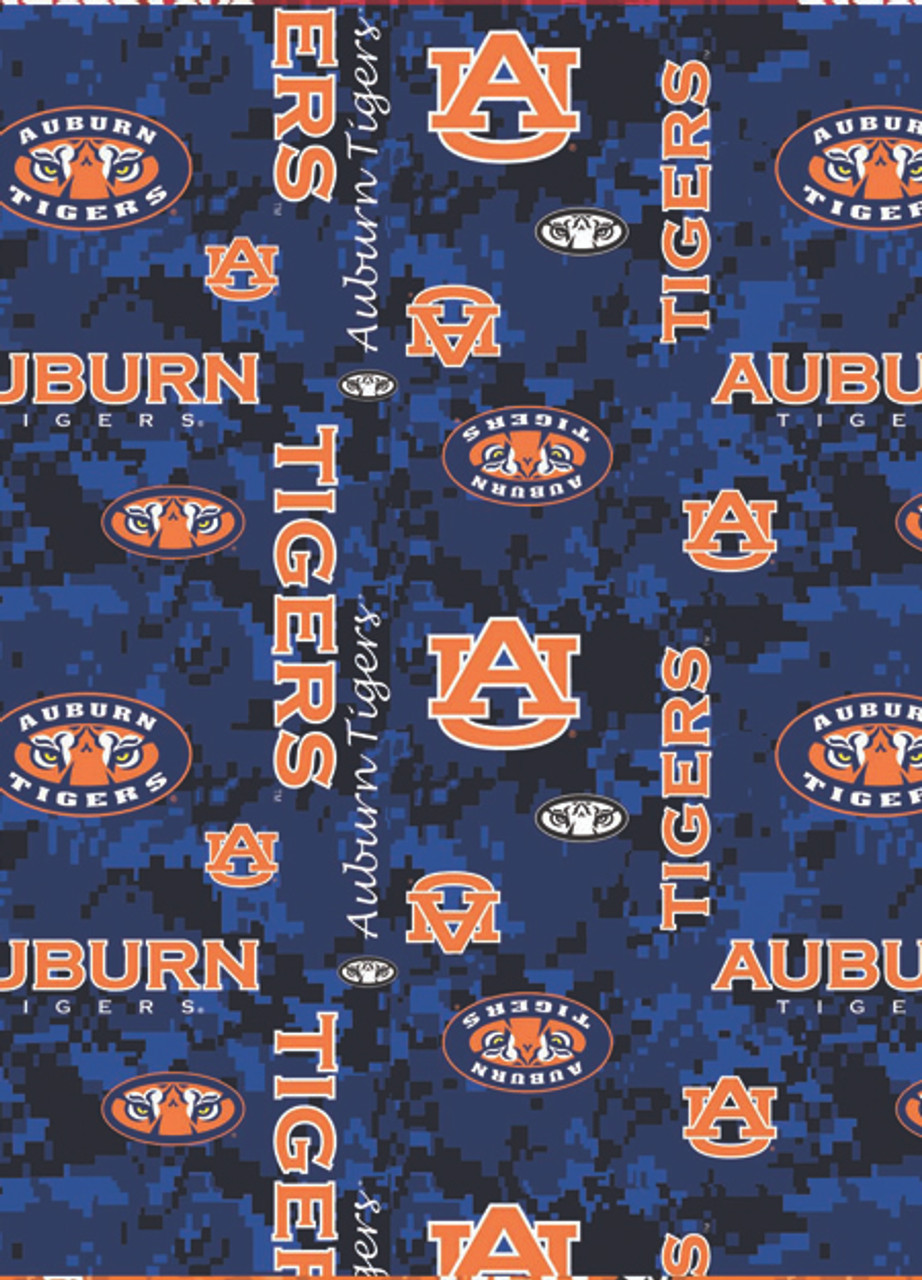 Auburn University Tigers Digi Camo Fleece Fabric Remnants